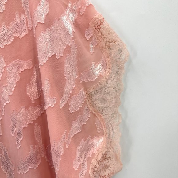 Val Mode Robe Womens Open Cover Up Lightweight Short Sleeve Lace Pink L - Picture 4 of 9